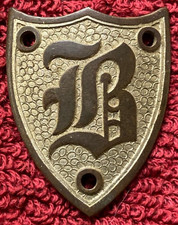 Vintage 1920s-30s Auto Motometer Radiator Cap Monogram Letter B Shield Badge B32