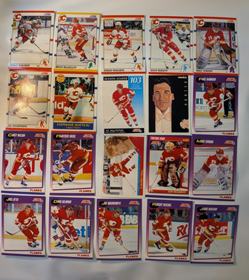 Calgary Flames Card Lot of 57 No Duplicates Al MacInnis Stephane Matteau Fleury