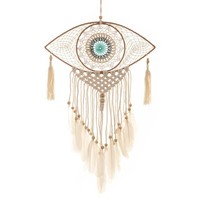 GroßEr TraumfäNger EYE Mit Federn Makramee Dreamcatcher Boho Wandbehang