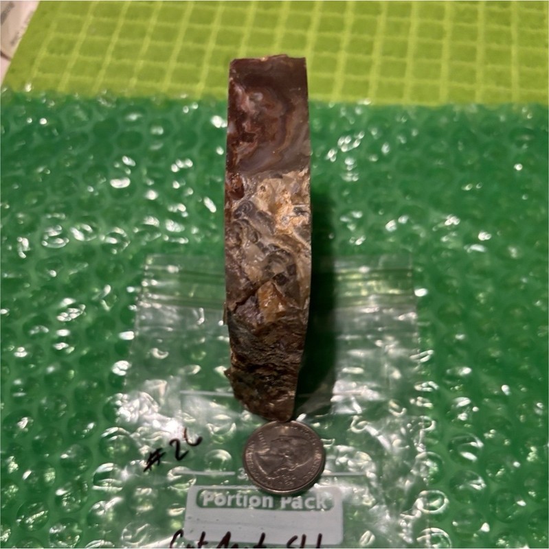 Agate Slab Rough Mineral Specimen Chunk w/ Drusy Quartz, Unpolished for Cabbing