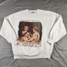 Vintage Alabama Crimson Tide Sweatshirt Mens XL White NCAA Football Jerzees USA