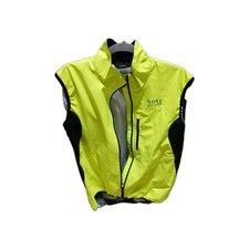 Chaleco de ciclismo GORE Bike Wear para hombre grande amarillo neón cremallera completa rompevientos jersey