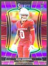 2025 Panini Select Will Johnson Premier Level Purple Prizm /75 RC Cardinals CG4