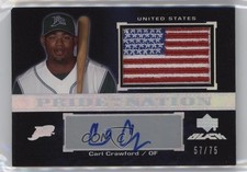 2007 Upper Deck Black Pride of a Nation Veteran 57/75 Carl Crawford Auto 0qo1