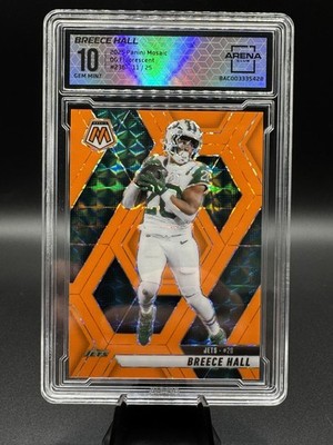 2025 Panini Mosaic -Breece Hall #236 Orange Fluorescent Prizm /25 Arena 10