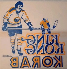 '70's BUFFALO SABRES Original KING KORAB Vtg Iron-On Decal NHL Collectible NOS