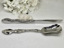 Oneida Adalyn Master Butter Knife & Sugar Spoon 18/10 Stainless Flatware NOS