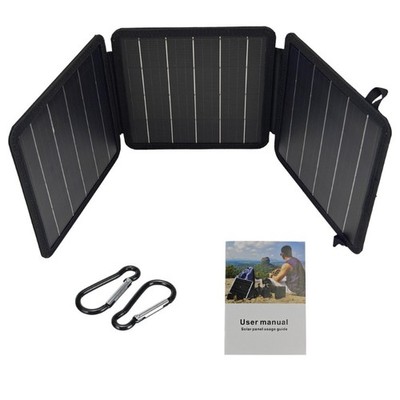 Foldable Solar Panel Charger 15W 5V 2 USB Ports Waterproof For Hiking Travel