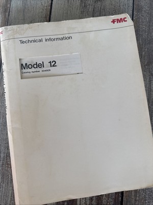 FMC VANGUARD Wayne MODEL 12 STREET SWEEPER Service Repair MANUAL BOOK Shop Guide
