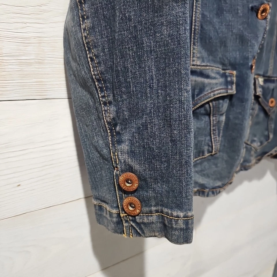 Chaqueta Blazer Vintage 90’s Levi Strauss Signature Mujer’s Elastizada Denim Grande Foto 2 de 4