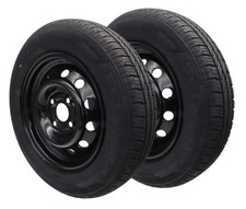 2x Komplettrad Felge schwarz 145/80R13 79N 4x100 145 80 Anhänger 4Jx13 Reifen