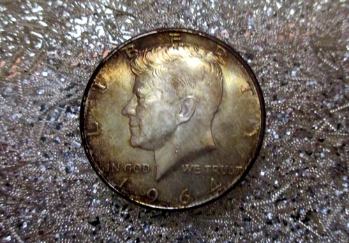 1964 Kennedy half dollar AU / BU Original tone