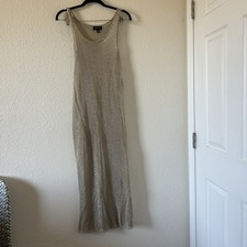 Say What Sheer Mesh Crochet Knit Sexy Eve Party Midi Dress Gold Women’s Small