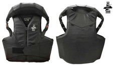EPT Leather Riding Vest with Neck Roll- Black Leather Adult Sizes: Small-XL