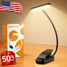 20 Led Book Light Clip On, USB Rechargeable Reading Light, Eye Caring 3 Color...