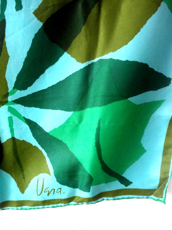 Bufanda cuadrada vintage MOD Vera Neumann etiquetada 50 rayones/50 seda enrollada a mano JAPÓN Foto 3 de 4