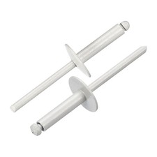 50Pcs 3/16"x3/4" Aluminum Blind Rivets, Large Flange Rivets Fasteners, Gray