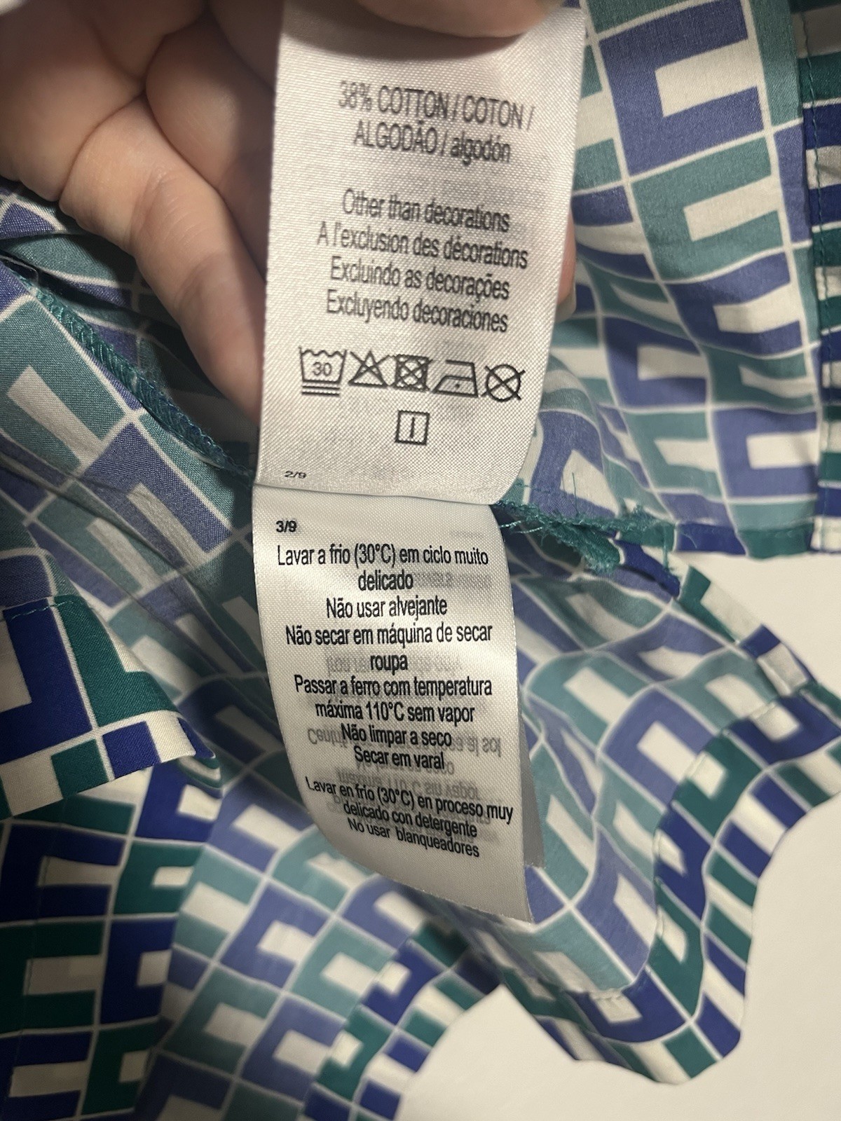 Lacoste Button Down Oversized Monogram Graphic Pr… - image 9