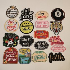 CHOICE Iron-On Embroidered Patches Fun Quotes Icons Graphics Choose Design