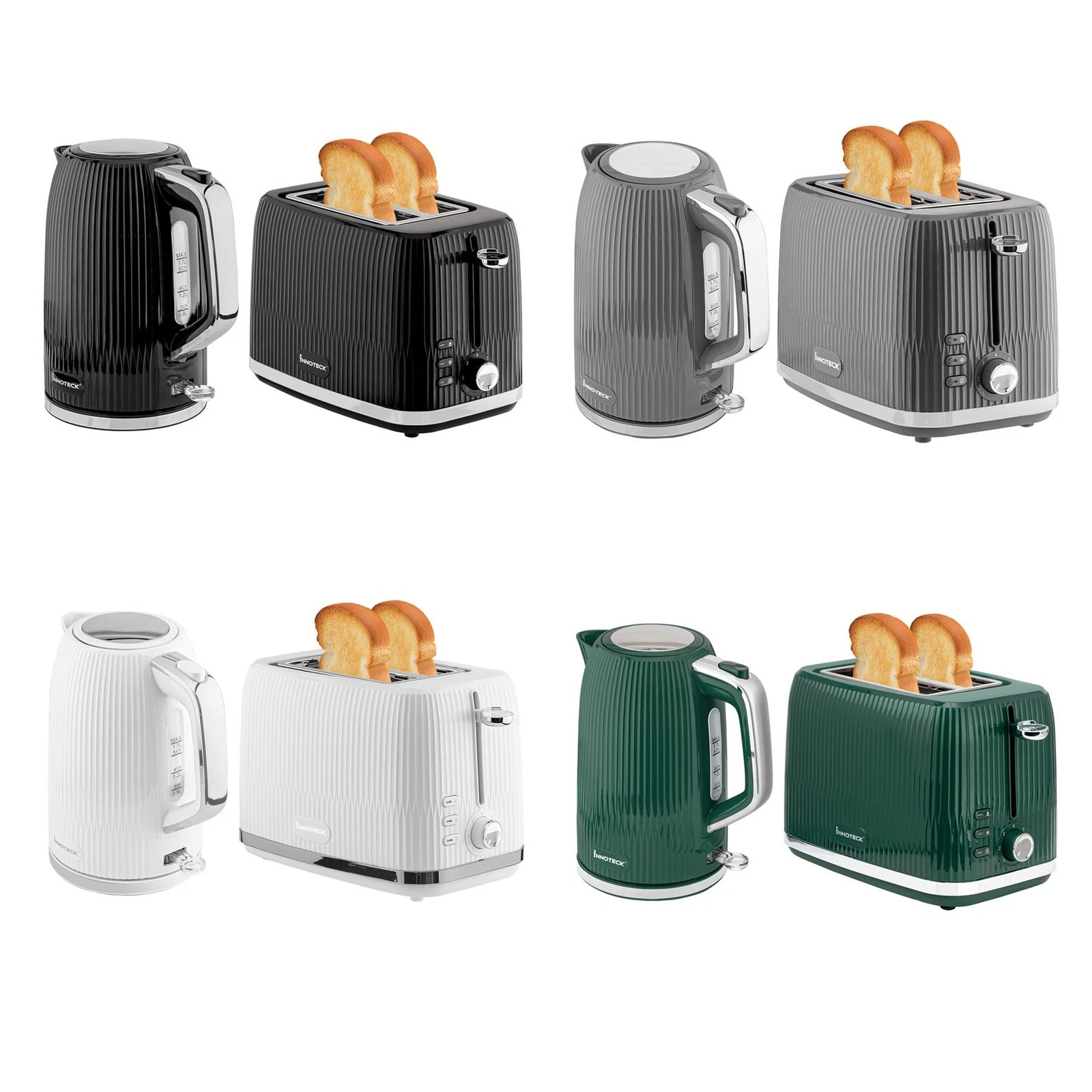 Kettle Toaster Set 1.7L Fast Boil Kettle 2 Slice Toaster White Black Grey Green
Opens in a new windo
