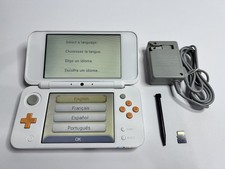 Nintendo New 2ds Xl Console - White-orange Wcharger 8gb Sd Us Region Free