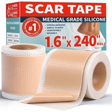 Silicone Scar Tape 1.6in x 240in Reusable Surgical C-Section Keloid Scar