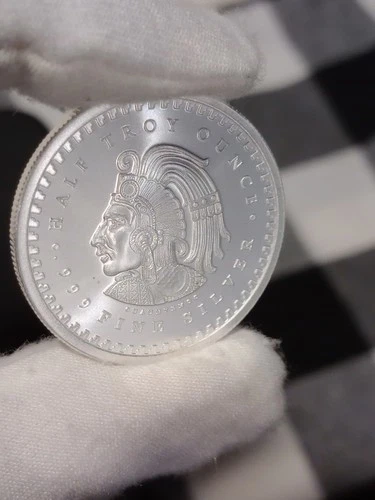 Golden State Mint Aztec Mayan Calendar 1/2 Troy Oz .999 Fine Silver, Cuauhtemoc