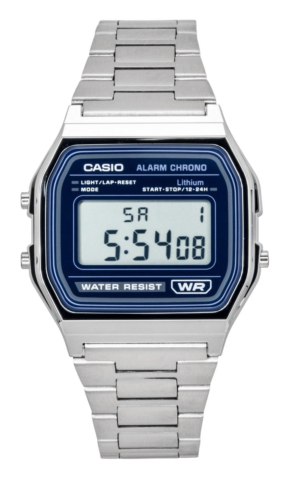 Casio Vintage Digital Stainless Steel Blue Dial Quartz A158WEA-2 Unisex Watch