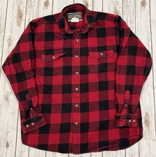 VTG Field Stream Flannel Shirt Mens XL Buffalo Plaid Heavy Cotton Button-Up