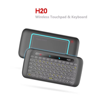 H20 Mini Kabellose Tastatur Hintergrundbeleuchtung Touchpad Air Mouse IR Anlehn Fernbedienung