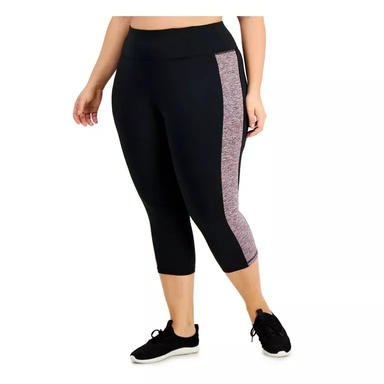 Ideology Plus Size Colorblock Capri Leggings - 3X, Purple Noir #2281