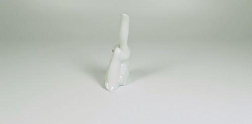 HEREND, WHITE RABBIT BUNNY, HANDPAINTED PORCELAIN FIGURINE ! (B158) - Picture 6 of 12