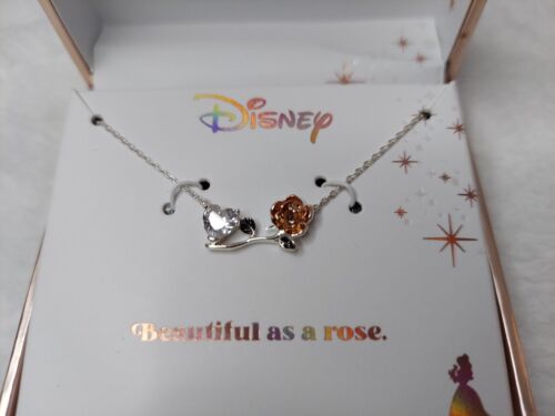 Collar enchapado en plata fina colgante de la Bella Durmiente Aurora Disney - Imagen 2 de 5