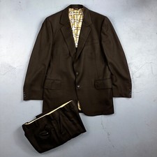 VTG Mens 2 PC Suit 42 Jacket Coat Pants Brown Rockabilly 60s 1960s Classy
