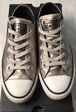 Converse All Star Chuck Taylor Low Top Metallic Gold Leather Sneakers Women Sz 6