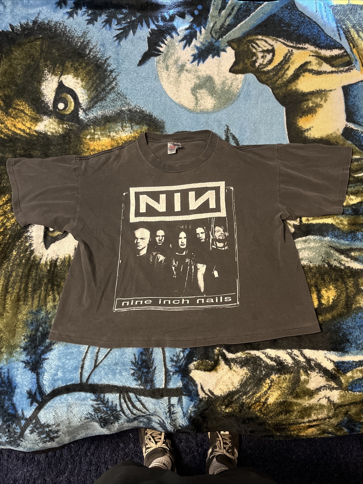Vintage 90s Nine Inch Nails NIN Bootleg Band Tee Shirt Gem