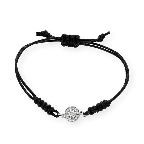 Pulsera con Diamantes en Oro Blanco 18k con Cierre Ajustable Macramé Artesanal - Imagen 2 de 7