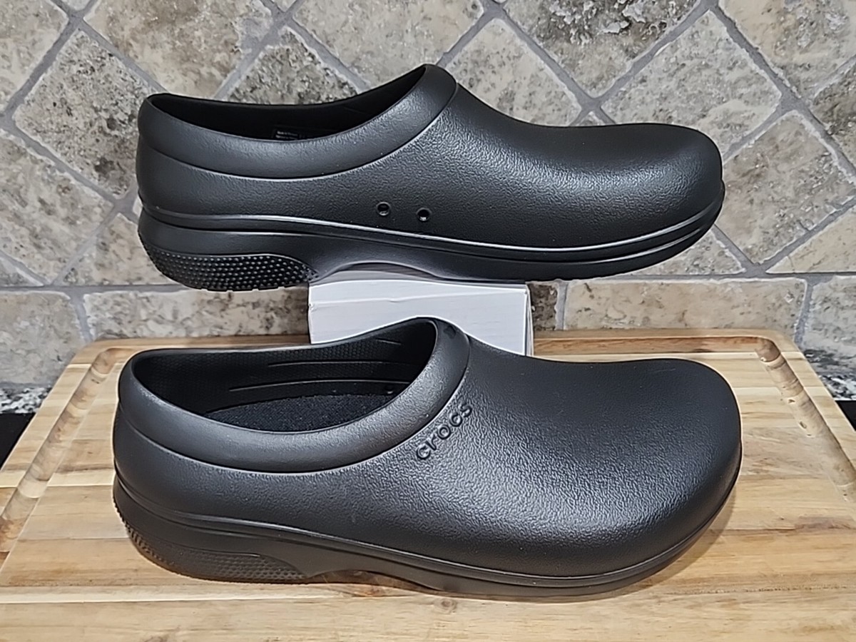 BOGO Crocs On The Clock Slip Resistant Work Clog Slip On Black 205073 W12 M10 CROCS ON THE CLOCK WORK SLIP ON CLOGS 205073 BLACK MEN main image 4