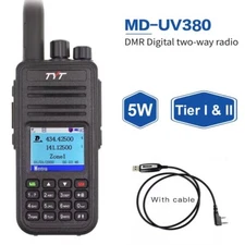 TYT MD-UV380 DMR Digital Radio Dual Band Dual Display Two Way Radio + USB cable