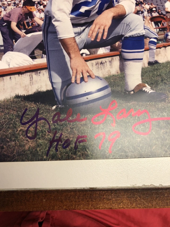 Yale Larry HOF Detroit Lions 8x10 Autographed Photo JSA Signature Signed - Image 3 of 4