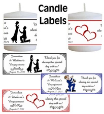 ENGAGEMENT PARTY FAVORS VOTIVE CANDLE LABELS ~ PERSONALIZED