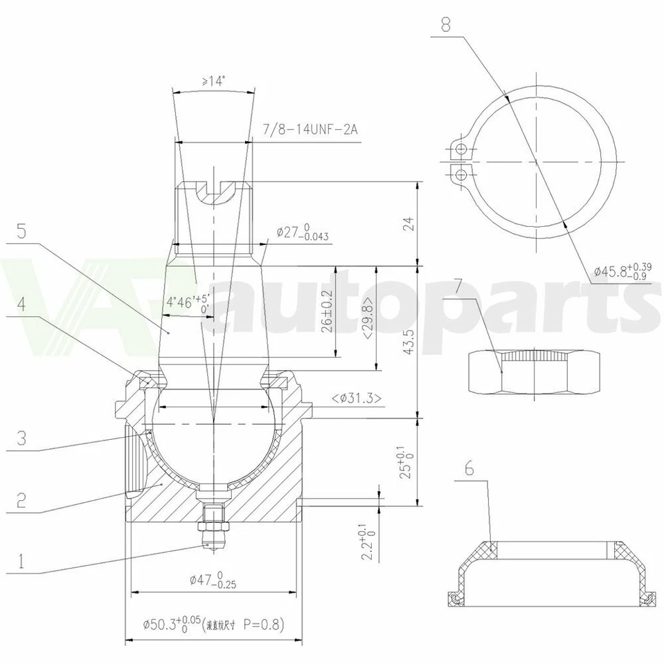 Set Of 11Pcs Tie Rod Ball Joint For 2005-2007 FORD F-250 SUPER DUTY Steering Kit - Image 3 of 4