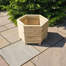 Large Hexagonal Planter - Pressure Treated Softwood (450mm Height)