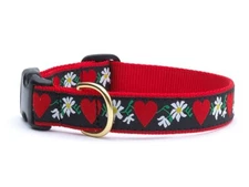 Up Country Dog Collar Hearts And Flowers Adjustable Made In USA XS S M L XL XXL
