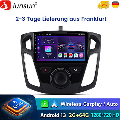 2+64GB Android 15 Carplay Für Ford Focus 3 2011-2019 Autoradio GPS Navi SWC DAB+