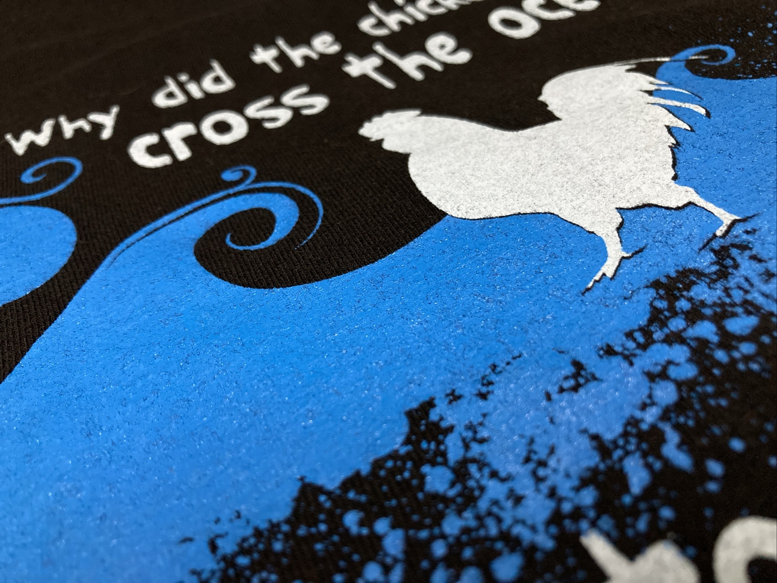 Kauai Chickens Why Did The Chicken Cross The Ocean Men's TShirt XL