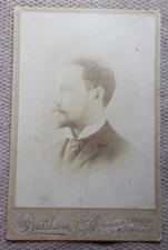 Norwalk Ohio Cabinet Portrait Young Man named William Perrin in Huron County