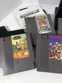 NES Ninetendo Game Lot Of 7 Dr Mario Wall St Kid Air Wolf Operation Wolf Untest