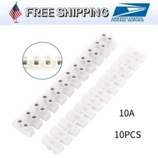 10pcs 360V 10A Dual Row Screw Terminals Electric Barrier 12-terminal Strip Block