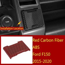 Red Carbon ABS Central Electrical Outlet Socket Trim Fit For Ford F150 2015-2020
